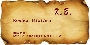 Kovács Bibiána névjegykártya