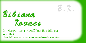 bibiana kovacs business card